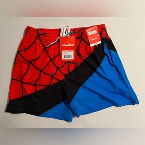 Size M - Chubbies Men’s Swimsuit Peter Parker’s Spider-Man Marvel 5.5”